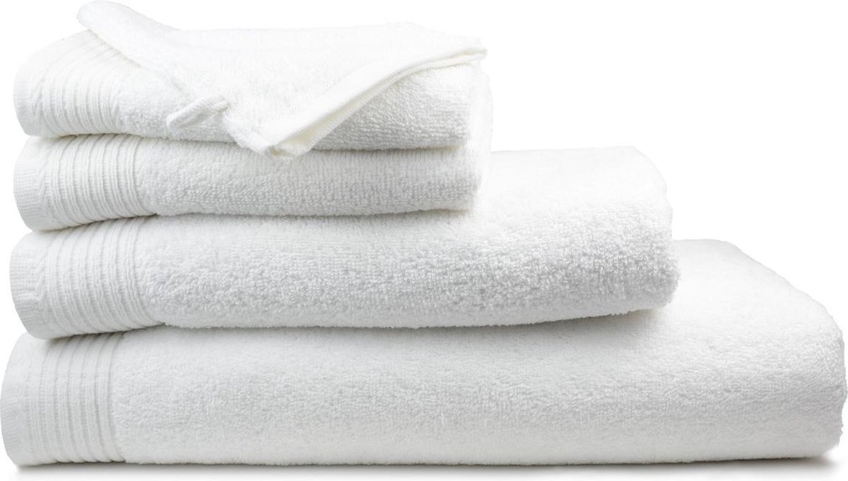 The One Badgoedset 450 gr - 4x 50x100 cm + 4x Washandjes 15x21 cm - Wit