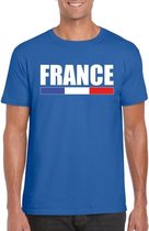 Blauw Frankrijk supporter t-shirt voor heren - Franse vlag shirts S