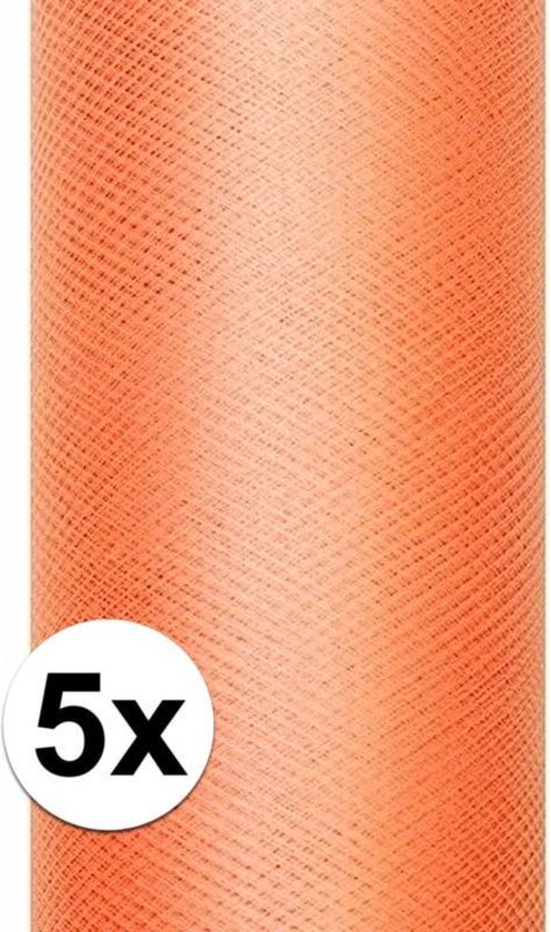 5x rollen tule stof oranje 0,15 x 9 meter | bol.com