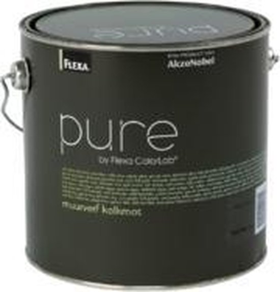 Flexa Pure muurverf krijtverf in een donkergroene blik.
