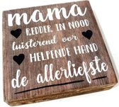 Tekstblok - "Mama redder in Nood" - Hout - Cadeau