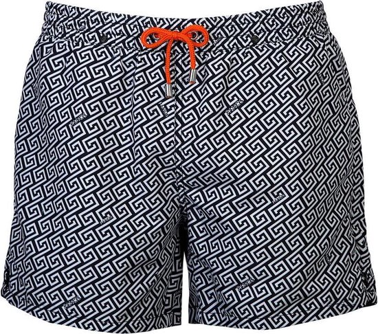 Foto: Panos emporio meander short 12571 maat s zwart mannen zwembroek zwemshort met ritsen zwemshort naar zwemslip award winning designer zwembroek sneldrogende stof europese productie