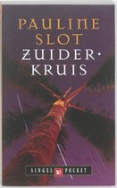 Boek "Zuiderkruis" van Pauline Slot met een palmboom en de sterrenhemel.