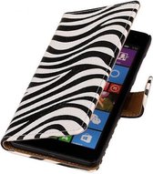 Zebra Bookstyle Wallet Case Hoesjes Geschikt voor Microsoft Lumia 535 Wit