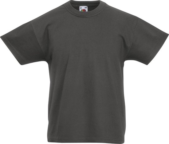 Fruit of the Loom T-shirt Kinderen maat 128 (7-8) 100% Katoen 5 stuks (Light Graphite)