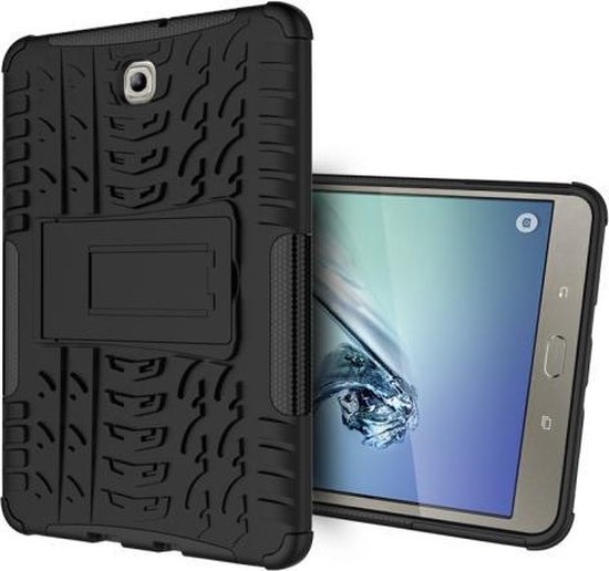 Manifestatie Vet uitvoeren Rugged Kickstand Back Cover - Samsung Galaxy Tab S2 8.0 Hoesje - Zwart |  bol.com