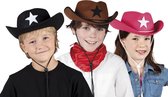 24 stuks: Hoed Little Sheriff in 3 kleuren - assorti