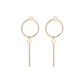 24/7 Jewelry Collection Cirkel Staaf Oorbellen - Bar - Open - Goudkleurig