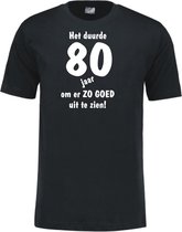 Mijncadeautje - Leeftijd T-shirt - Het duurde 80 jaar - Unisex - Zwart (maat M)