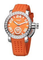 Max Sports 5 MAX555 Horloge - Siliconen band - Ø 36 mm - Oranje / Zilverkleurig