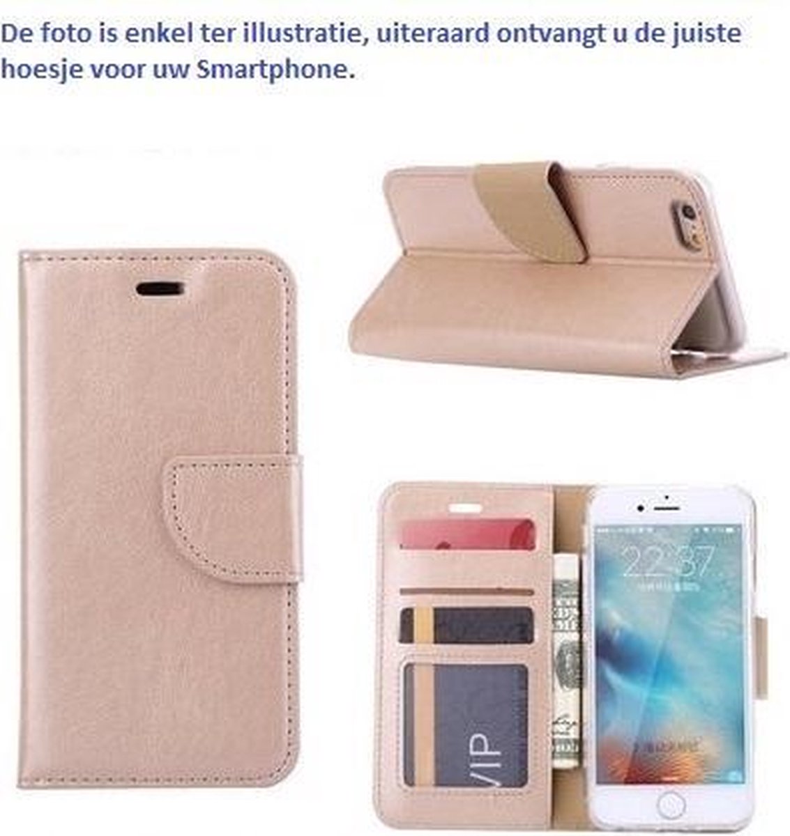 PaxxMobile Basixx Hoesje voor Samsung Galaxy S7 Edge G935 Boek Hoesje Book Case Goud