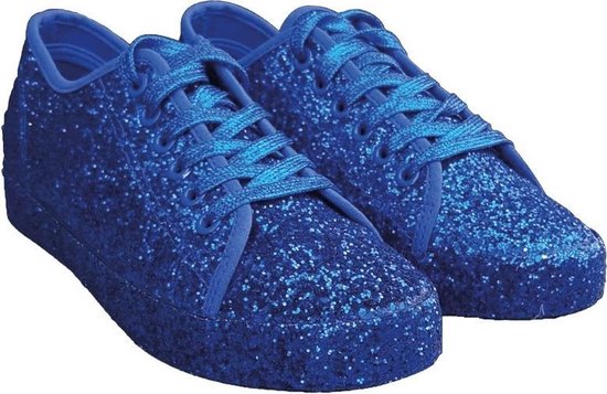 Blauwe glitter disco sneakers/schoenen voor dames 36 | bol.com