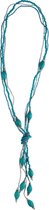 Ketting turquoise met verschillende kralen en knoop