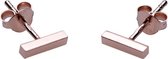 Karma Tubes Square Roseplated Silver Oorstekers  - Roségoud