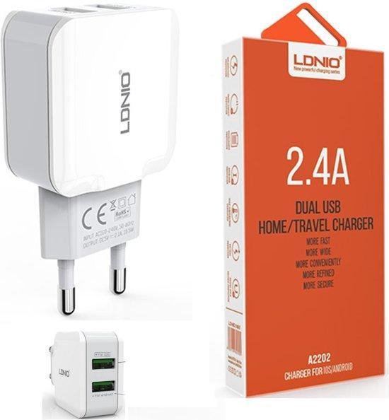 Conform Zij zijn te rechtvaardigen LDNIO A2202 oplader met 1 laadsnoer Type C USB Kabel geschikt voor o.a Nokia  6 6.1 7... | bol.com