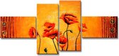 Bloemen - Canvas Schilderij Vierluik 160 x 70 cm