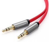3.5mm Male-Male Audio Jack Ultra Plat kabel - 100cm Rood