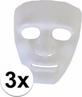 Halloween - 3 plastic spoken gezichtsmaskers