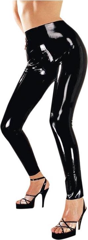 Glanzende zwarte latex legging | bol.com