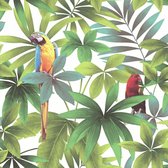 Dutch Wallcoverings schuimvinyl papegaai - wit