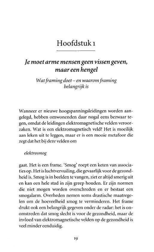Pagina met tekst over framing en politiek. Geen afbeelding.
