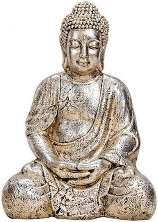 alarm Kruiden Stamboom Boeddha beeldje antiek zilver 41 cm - Tuin decoratie/woonaccessoires  Boeddha beelden | bol.com