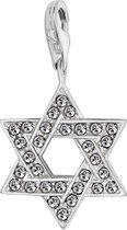 Quiges – 925 - Zilver – Charm - Bedel - Hanger - David Ster - met – sterling - zilver - karabijnslot - geschikt - voor - Zinzi, Thomas – Sabo - Ti Sento - Bedelarmband HC159