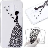 Samsung Galaxy A6 (2018) - hoes, cover, case - TPU - Vrouw met vlinders