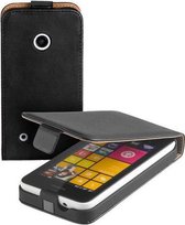 Lelycase Zwart Nokia Lumia 530 Eco Leather Flip case cover