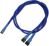 Nanoxia 900200003 - tussenstuk voor kabels (2 x 3-pin molex, 3-pin molex, Male/Female, Blauw)