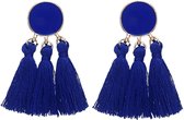 Fako Bijoux® - Boucles d'oreilles - Pompon - Circle Mini - Bleu foncé