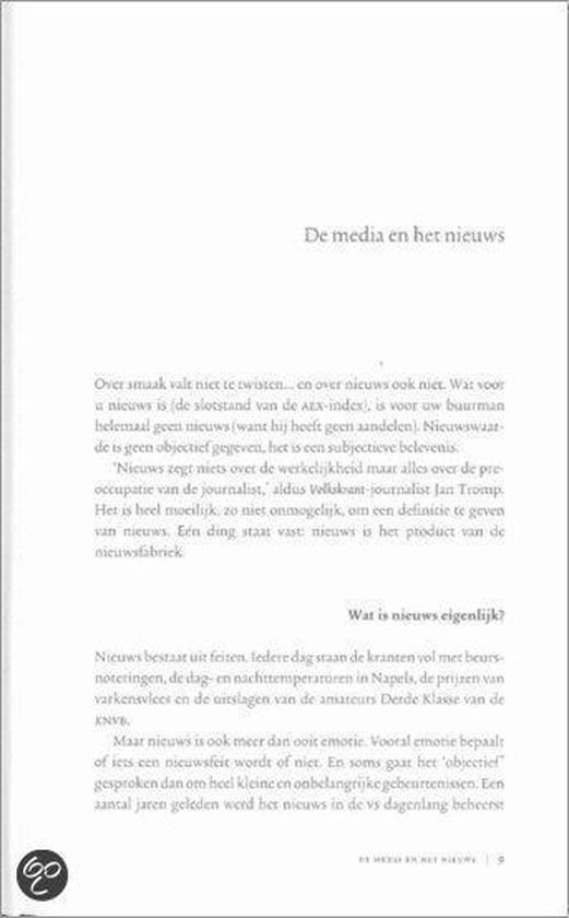 Een pagina met tekst over de media en het nieuws, met de titel 'De media en het nieuws'. Onderaan een logo met 'go'.