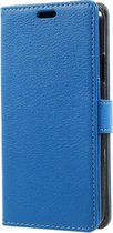 Shop4 - iPhone X Hoesje - Wallet Case Grain Blauw