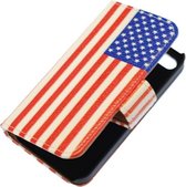 USA booktype wallet cover hoesje voor LG Optimus L5