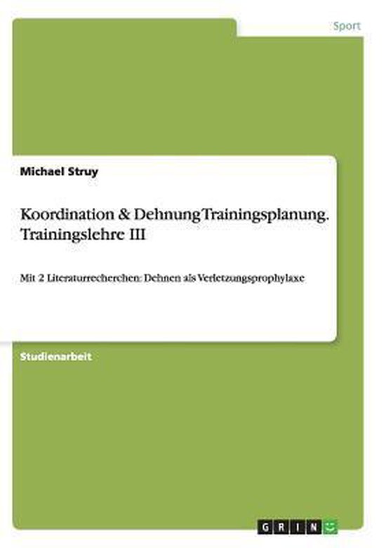 Koordination & Dehnung Trainingsplanung. Trainingslehre III - cover