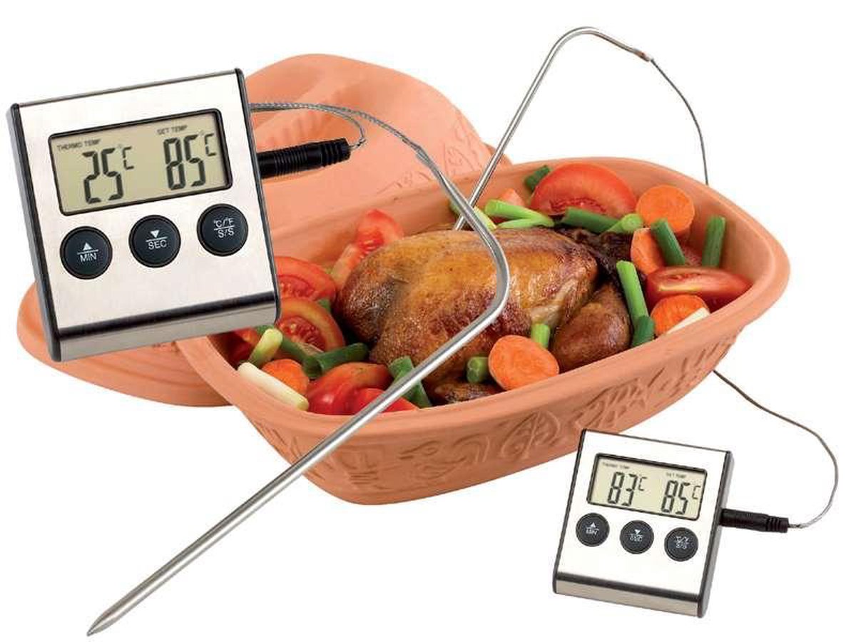 Digitale Kookthermometer -  Wekker - Kerstcadeau - Keukenthermometer - Digitaal - Timer + Alarm - Vleesthermometer - BBQ thermometer - Batterij meegeleverd — cadeau in Kookcadeaus - foto 3