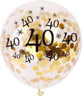 5 confetti ballonnen 40 jaar verjaardag