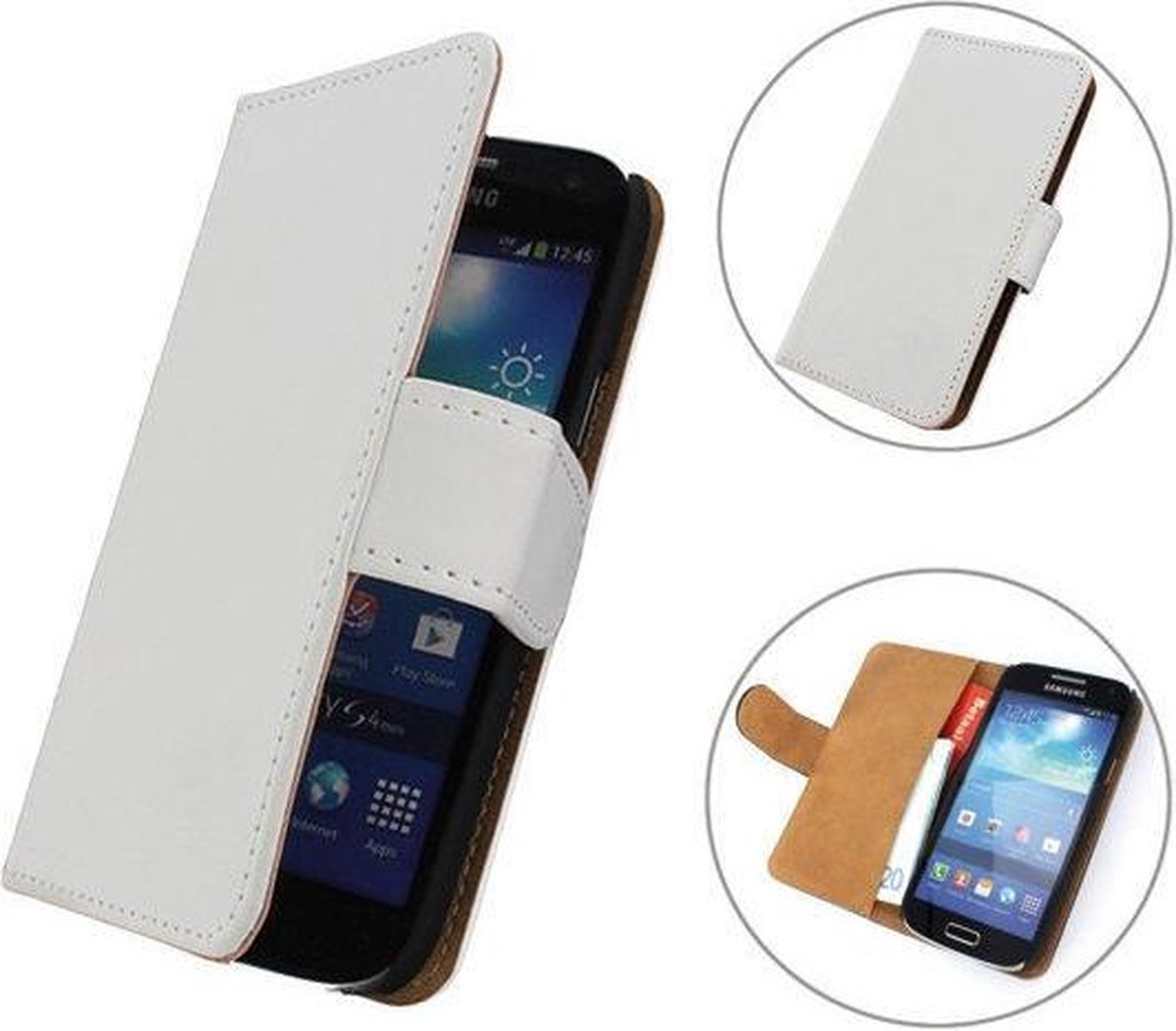Galaxy Note 1 wallet leather case N7000 - WIT