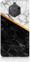 Nokia 9 PureView Uniek Standcase Hoesje Marble White Black