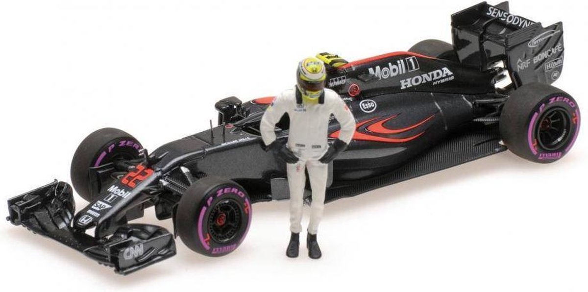 Formule 1 McLaren Honda MP4-31 #22 Final GP Abu Dhabi 2016 w/ Figurine - 1:43 - Minichamps