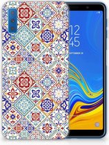 Geschikt voor Samsung Galaxy A7 (2018) TPU Hoesje Tiles Color