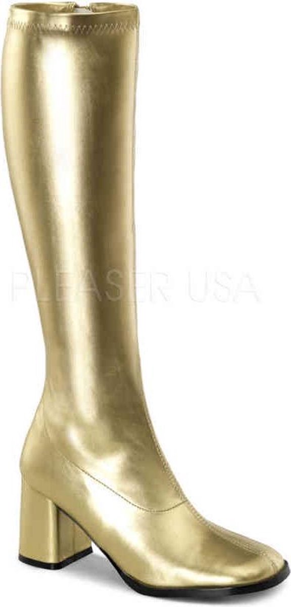 EU 45 = US 14 | GOGO-300 | 3 Block Heel Gogo Boot, Side Zip