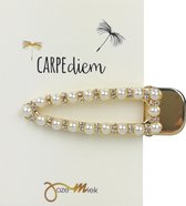 Jozemiek—haarclip-Triangle pearl/strass goldcolor