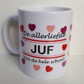 Mok met opdruk De allerliefste JUF van de hele school