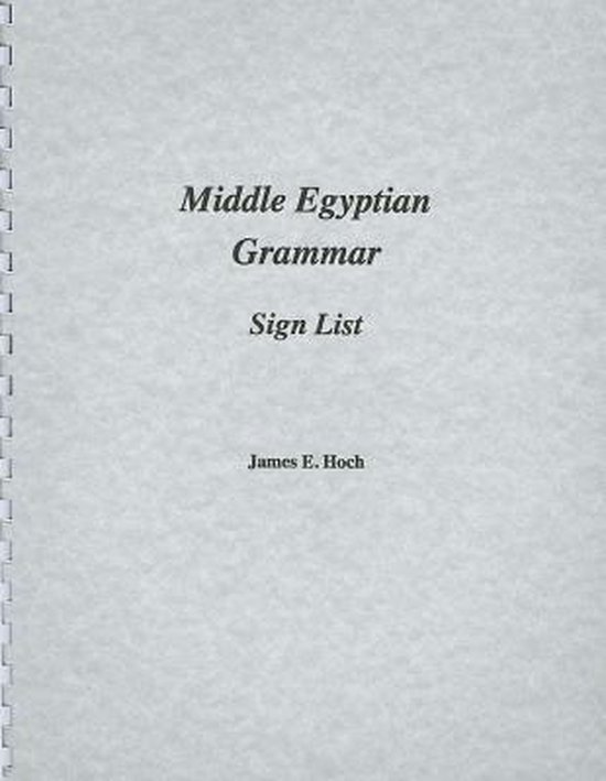 Middle Egyptian Grammar - cover
