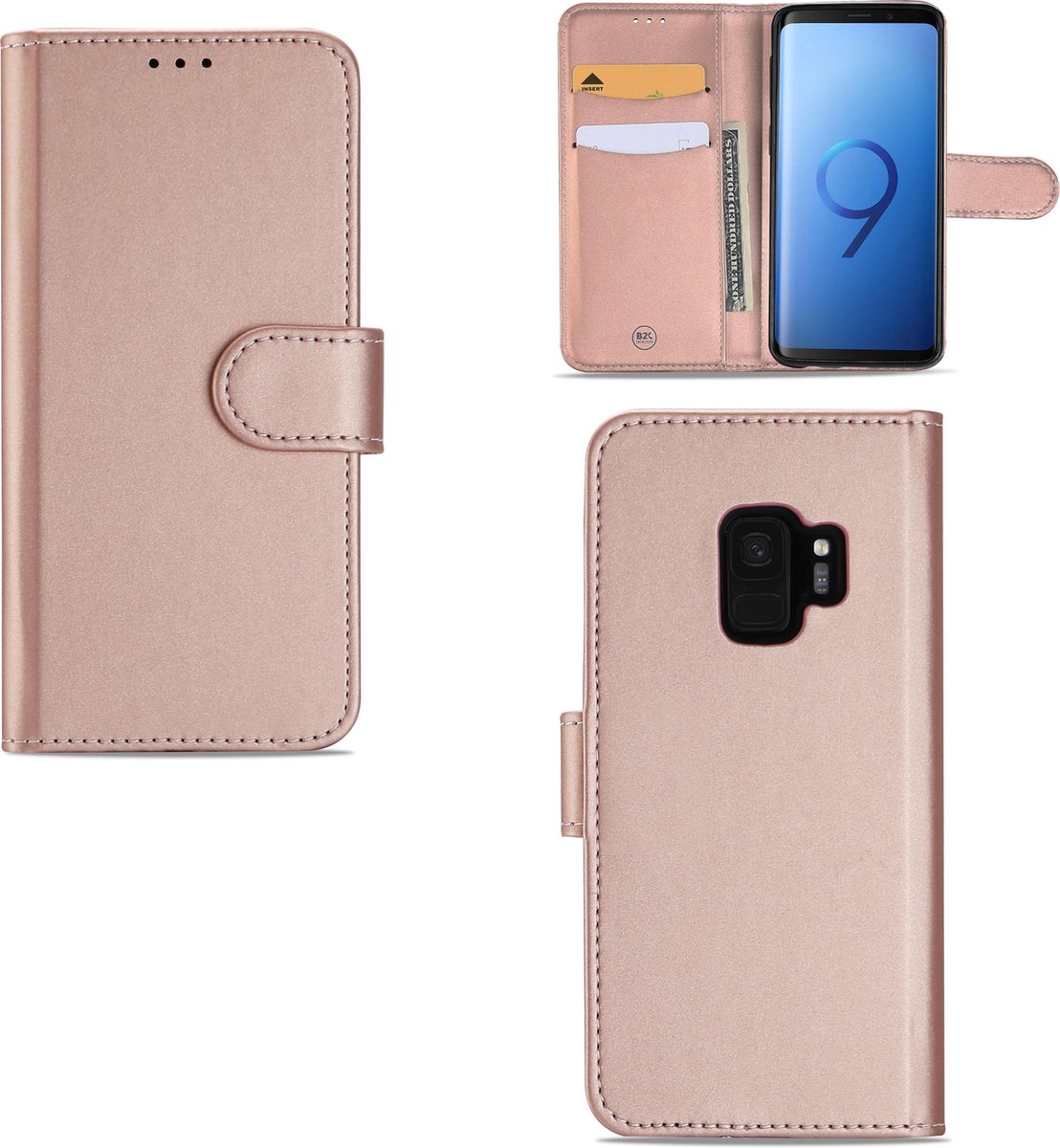 Samsung Galaxy S9 Hoesje Rose met Flexibele Houder