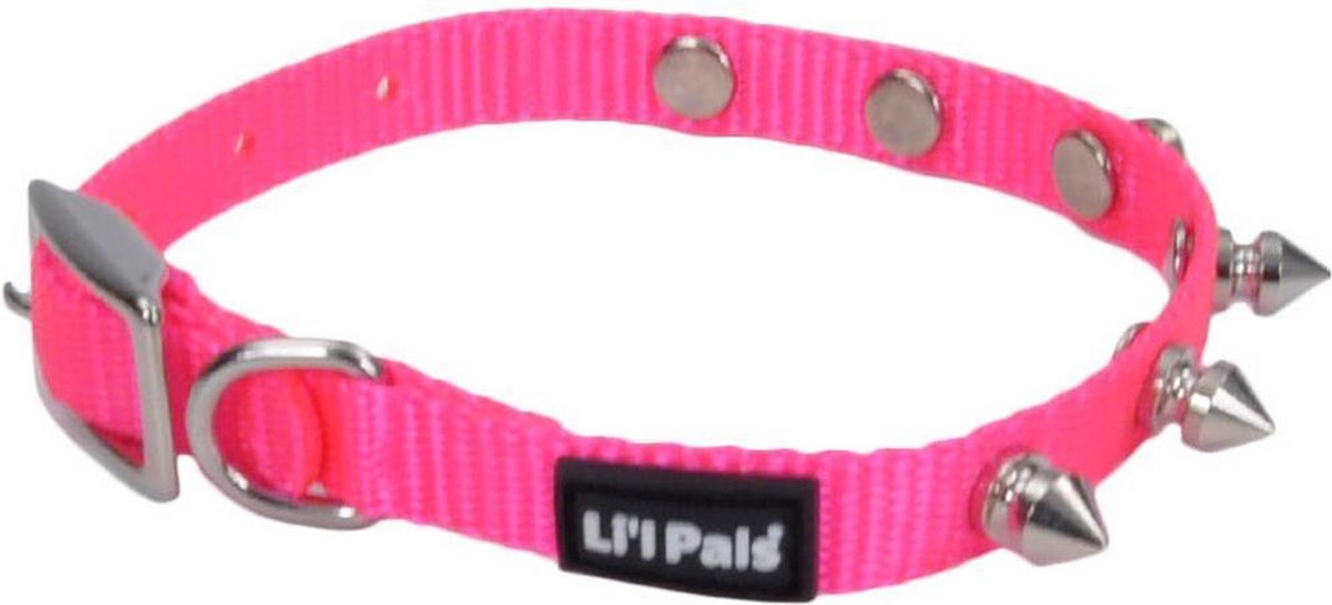 Roze halsband met spikes. Small (nek 20-25 cm)