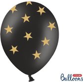 Ballonnen 30cm, Stars, Pastel zwart (1 zakje met 50 stuks)