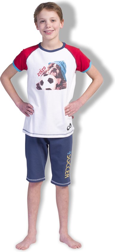 Zoïzo - Pyjama korte broek met leuke hond met voetbal print 110/116 |  bol.com