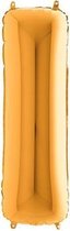 Folieballon letter I goud (100cm)